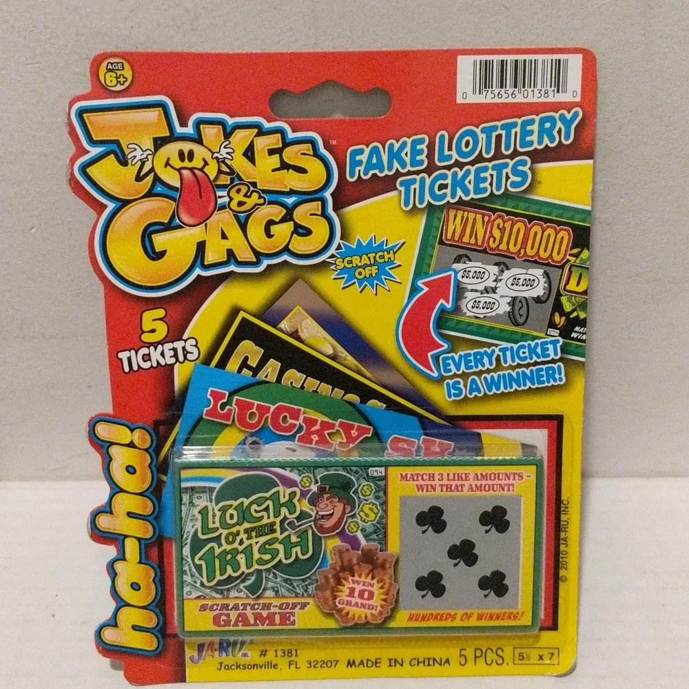 3/$20.00 JOKES & GAGS 5 FAKE WINNING LOTTERY TICKETS PRANK TICKETS 🆕